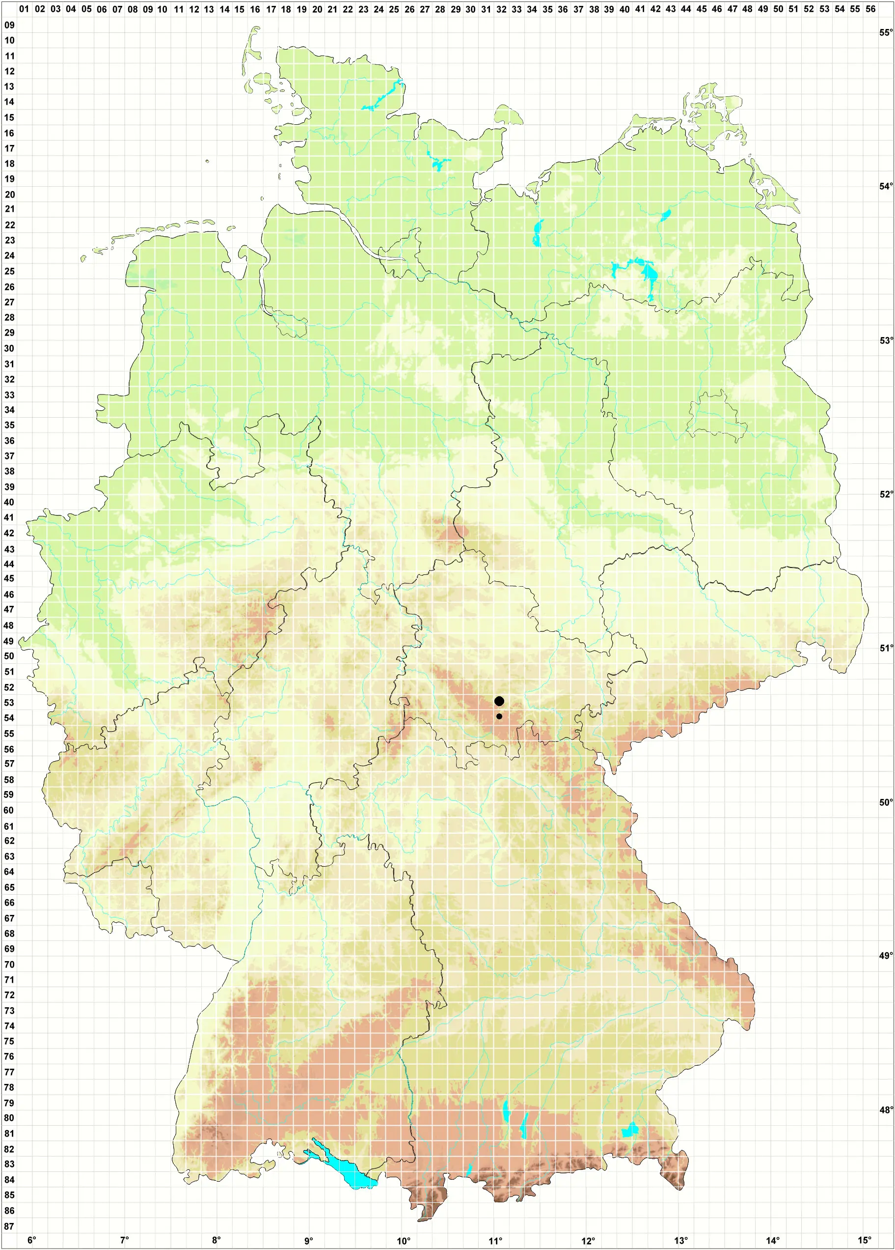 Karte Protokoll Thüringer Moosfreunde 2009