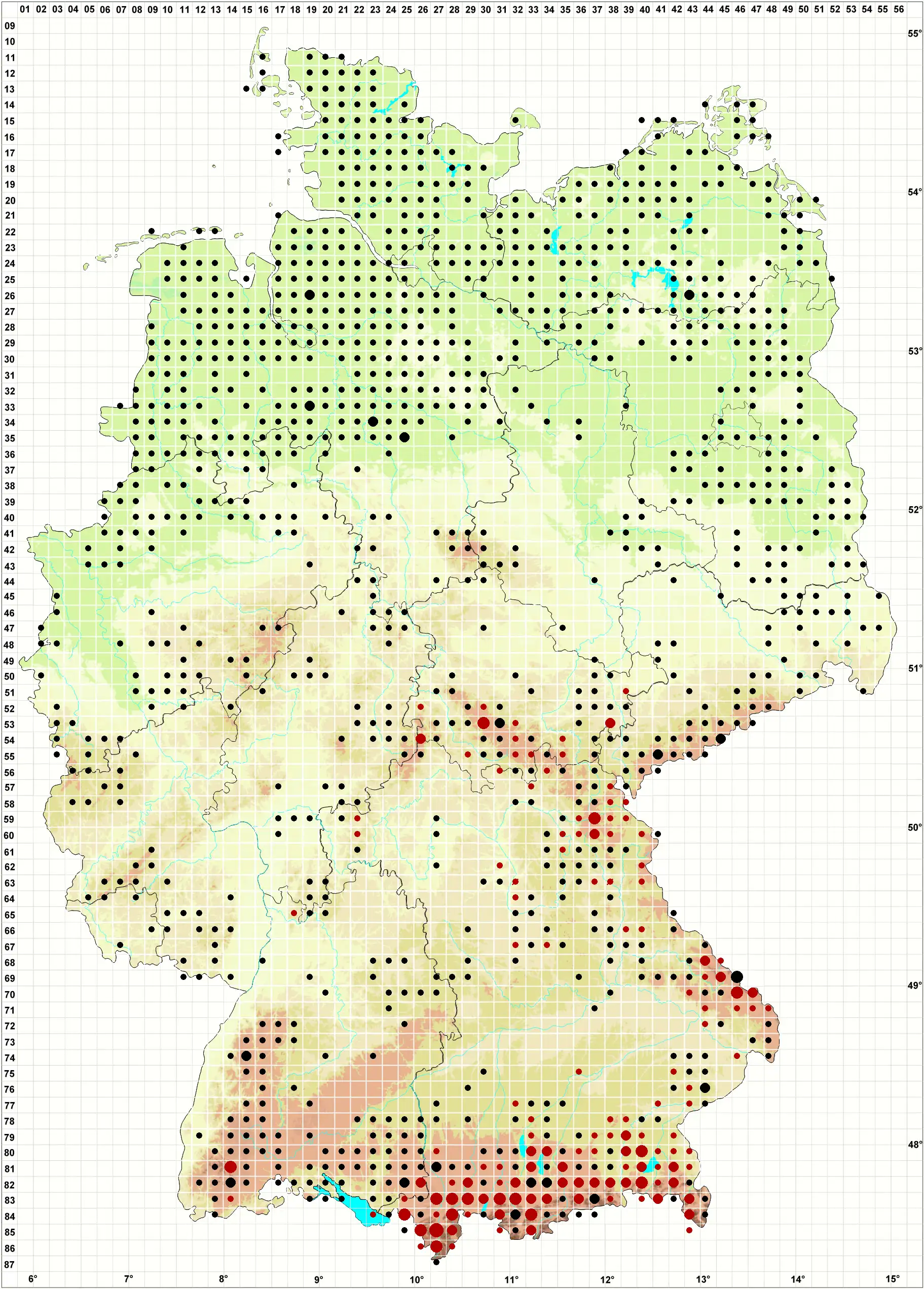 Verbreitungskarte regional