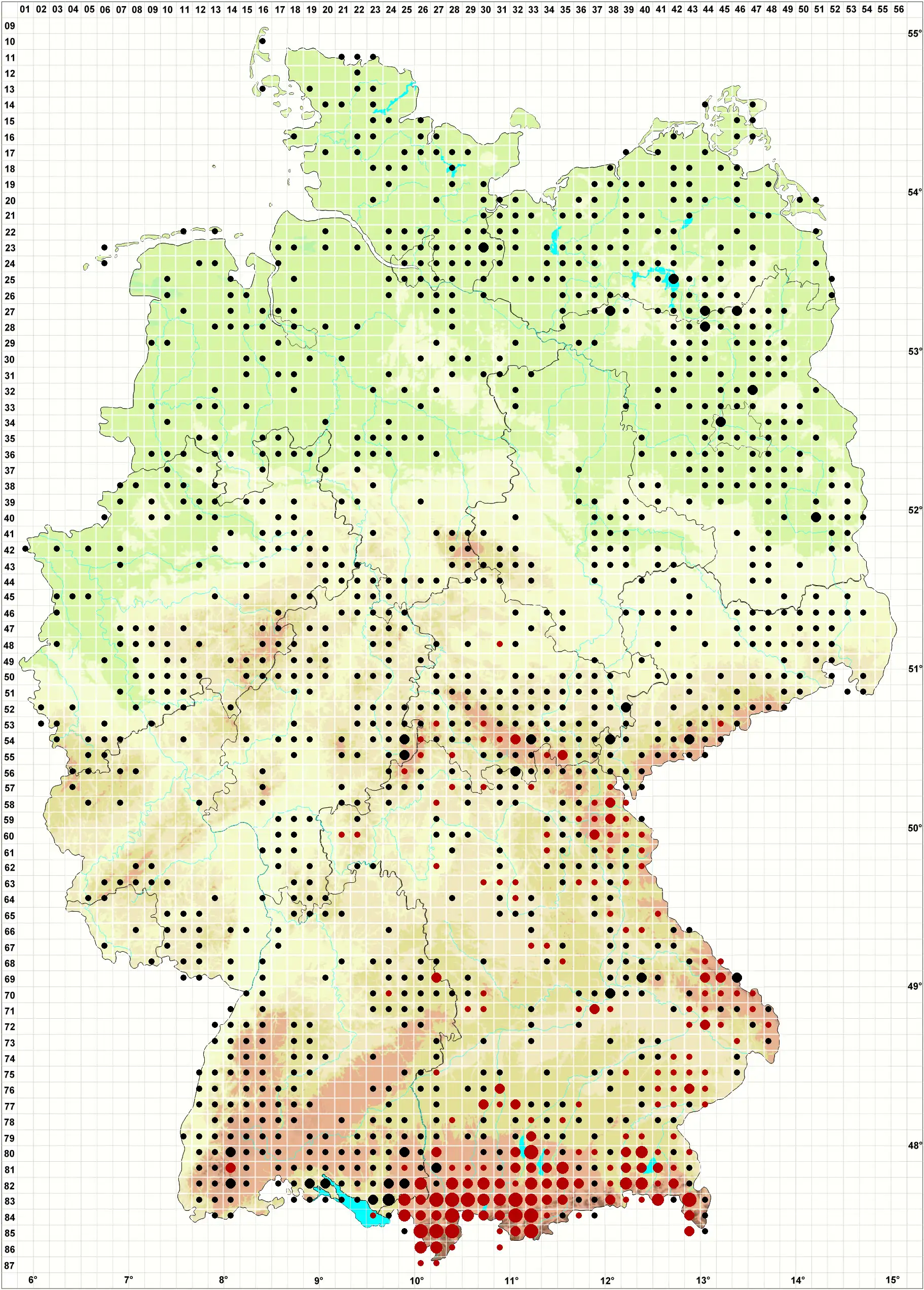 Verbreitungskarte regional